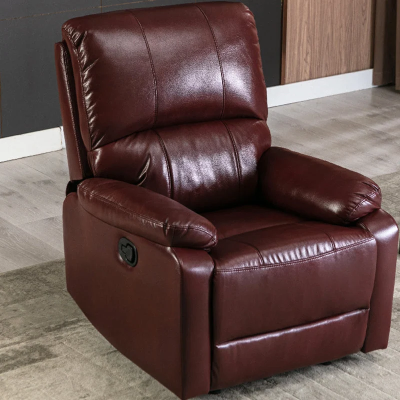 Moderne standaard fauteuil van gebonden leer met verlengde voetsteun Clearhalo