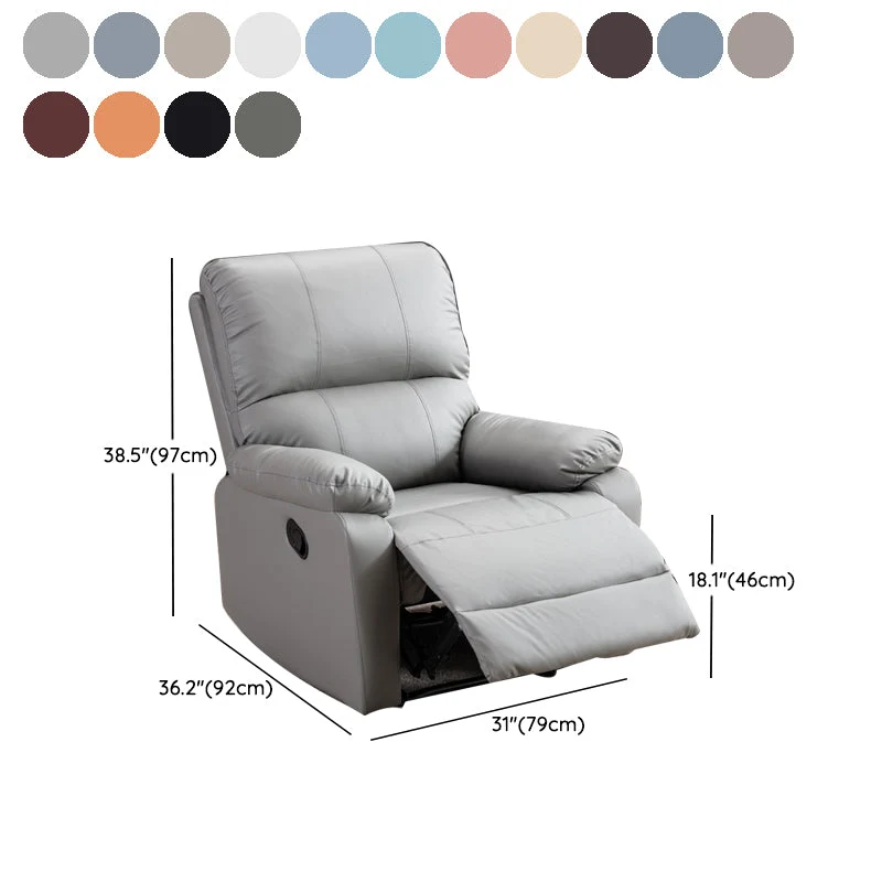 Moderne standaard fauteuil van gebonden leer met verlengde voetsteun Clearhalo