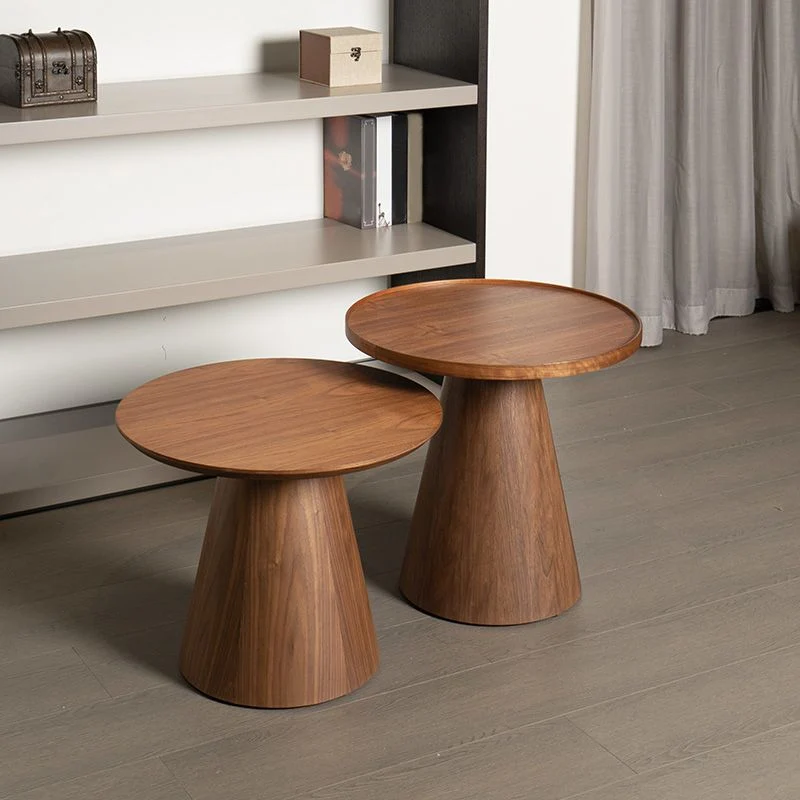 Moderne stijl bijzettafel voetstuk houten ronde bank zijaccent tafel Clearhalo