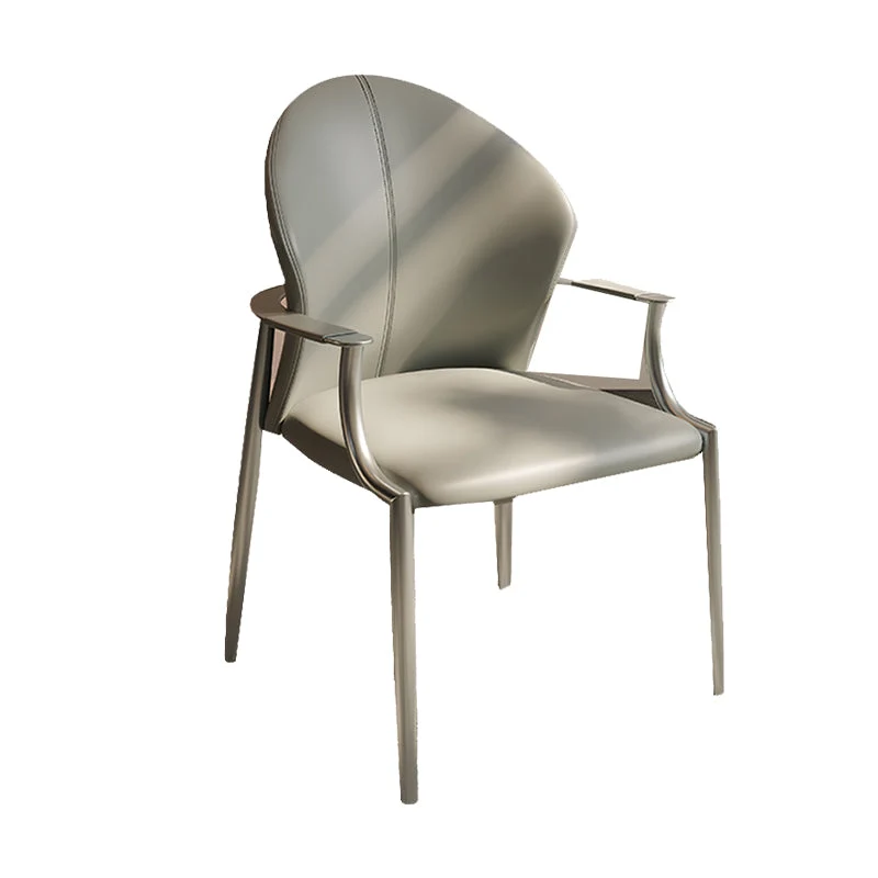 Moderne stijl eetkamerstoel Arm eetkamerstoelen met metalen poten voor keuken Clearhalo