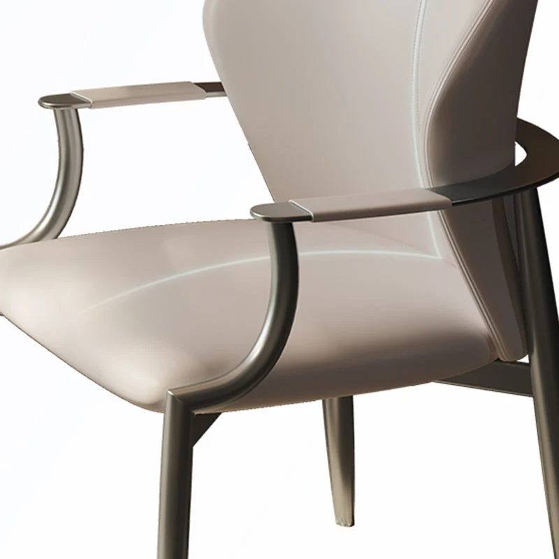 Moderne stijl eetkamerstoel Arm eetkamerstoelen met metalen poten voor keuken Clearhalo