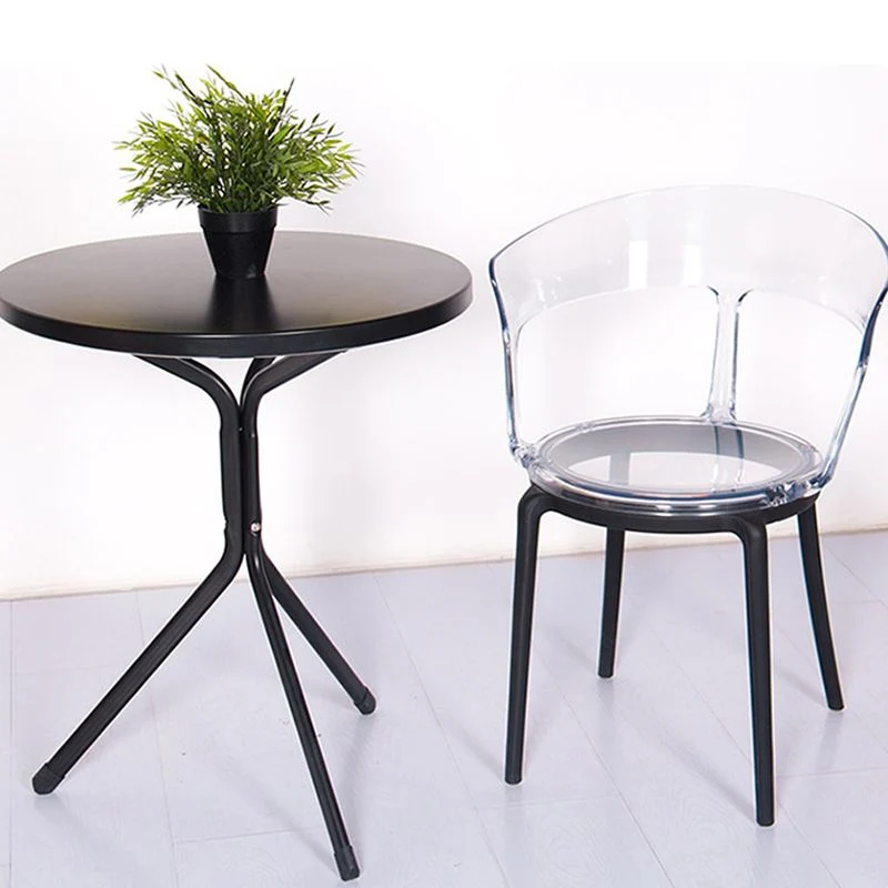 Moderne stijl fauteuil kunststof stoel met open achterkant voor eetkamer Clearhalo