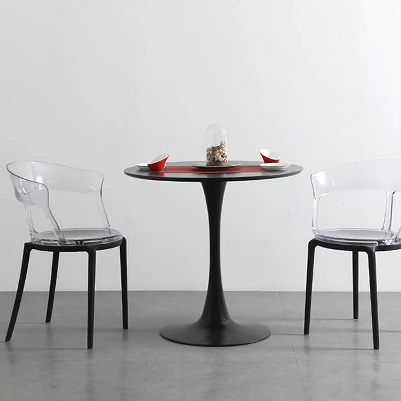 Moderne stijl fauteuil kunststof stoel met open achterkant voor eetkamer Clearhalo