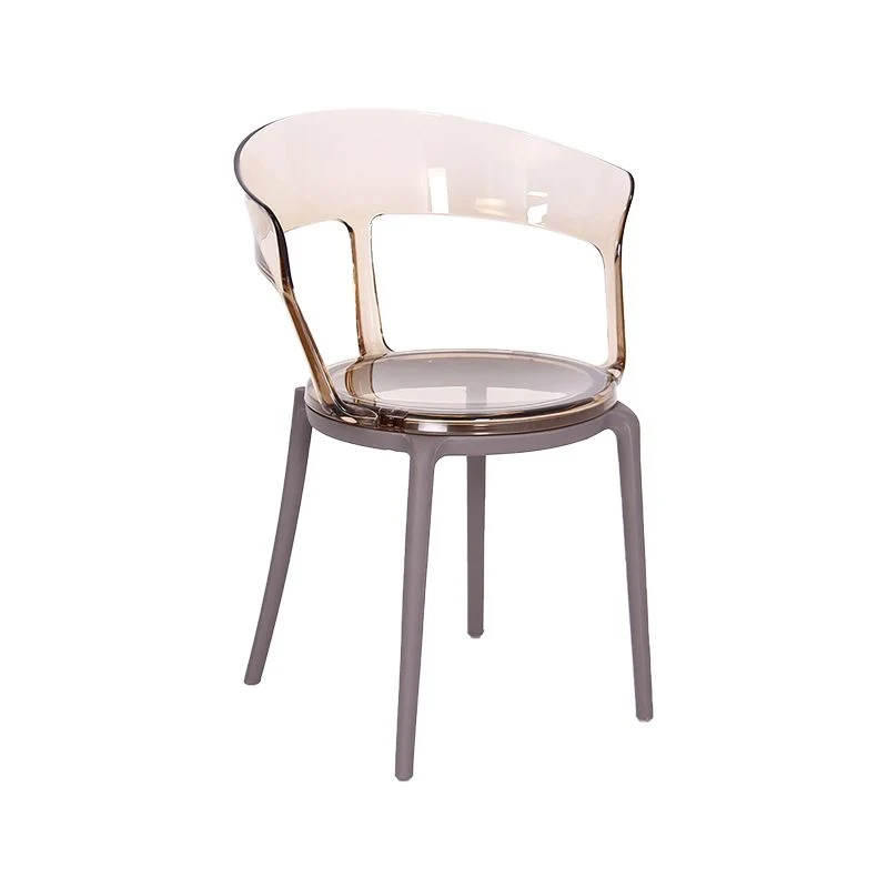 Moderne stijl fauteuil kunststof stoel met open achterkant voor eetkamer Clearhalo