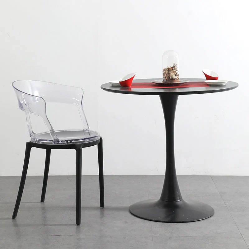 Moderne stijl fauteuil kunststof stoel met open achterkant voor eetkamer Clearhalo