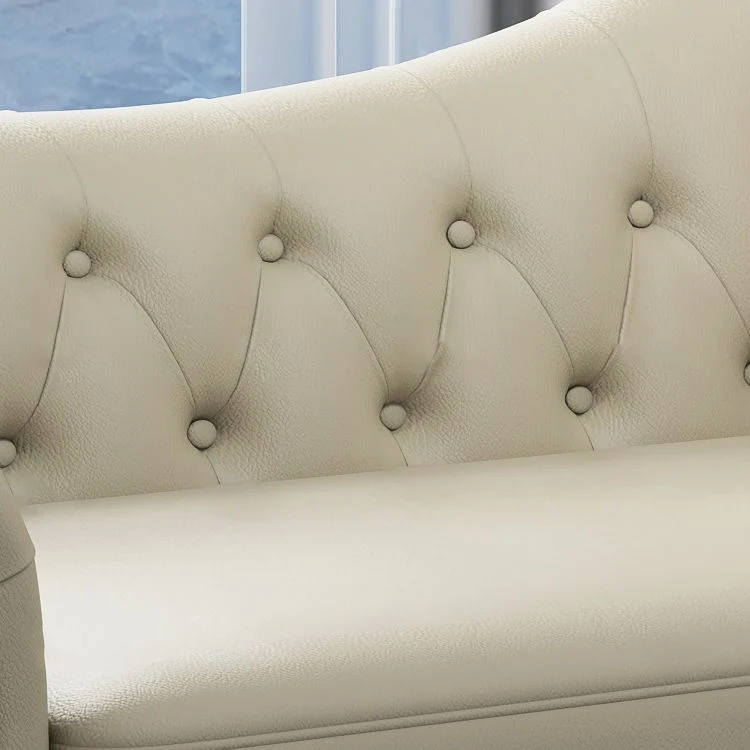 Moderne stijl gerolde arm chaise woonkamer kunstleer chaise Clearhalo