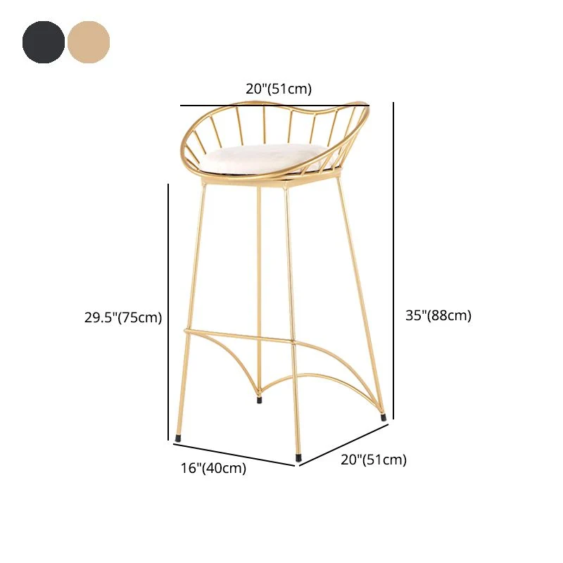Moderne stijl ijzeren barkruk lage rug met voetsteun woonkamer eenvoudige barkruk 30 inch Clearhalo