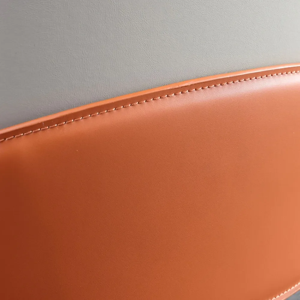 Moderne stijl kunstleer arm eetkamerstoelen metalen eetkamerstoel voor thuisgebruik Clearhalo