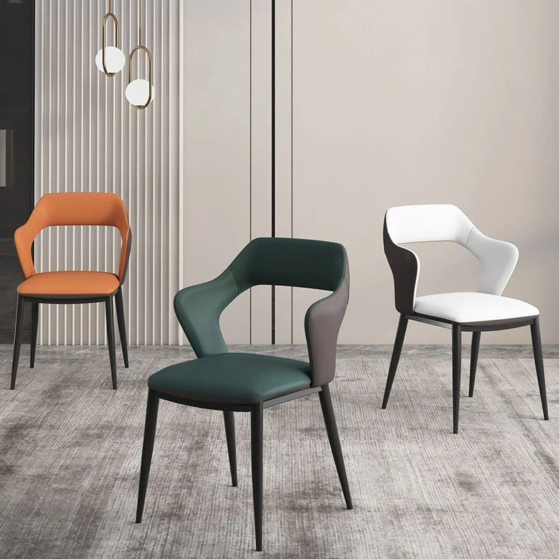Moderne stijl kunstleer eetkamerstoelen met open rug eetkamerstoel Clearhalo