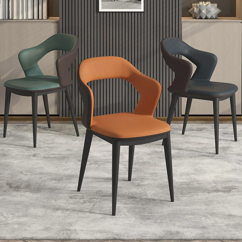 Moderne stijl kunstleer eetkamerstoelen met open rug eetkamerstoel Clearhalo