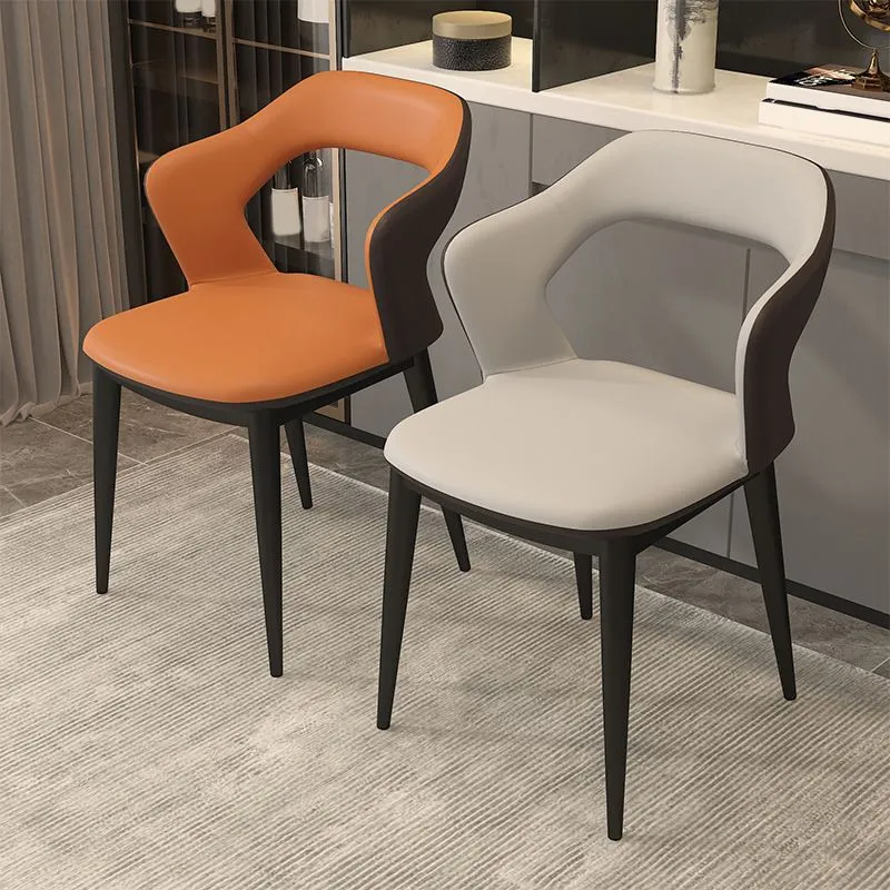 Moderne stijl kunstleer eetkamerstoelen met open rug eetkamerstoel Clearhalo