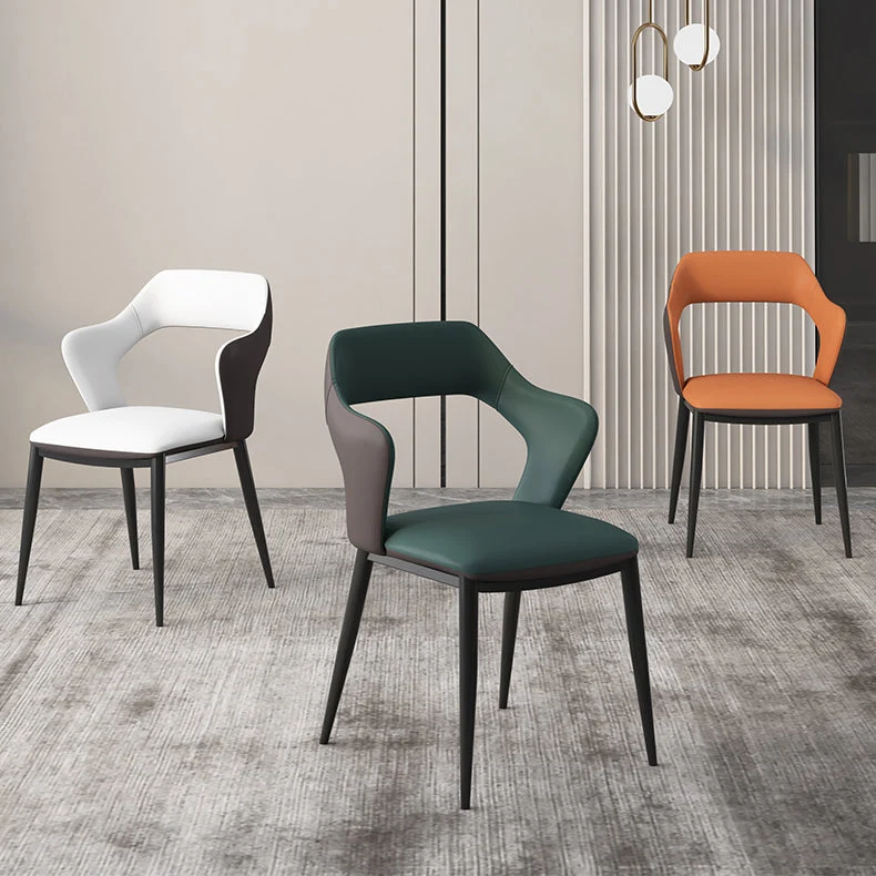 Moderne stijl kunstleer eetkamerstoelen met open rug eetkamerstoel Clearhalo