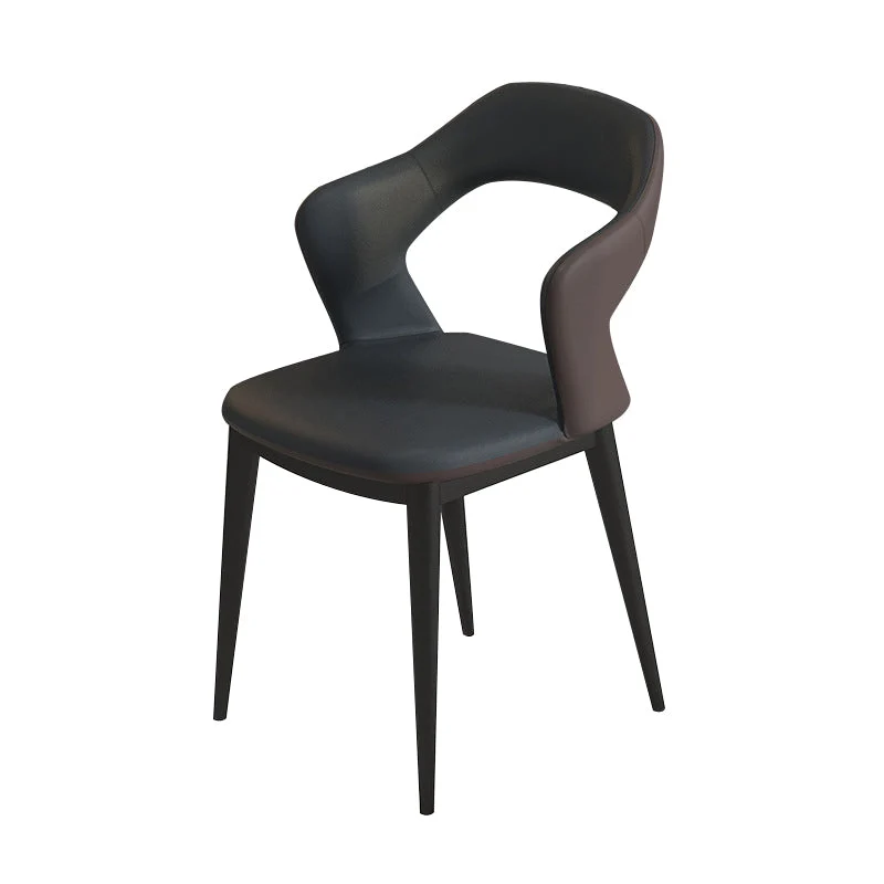 Moderne stijl kunstleer eetkamerstoelen met open rug eetkamerstoel Clearhalo