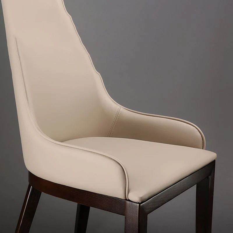 Moderne stijl kunstleer stoelen arm zijstoelen met houten poten voor thuisgebruik Clearhalo
