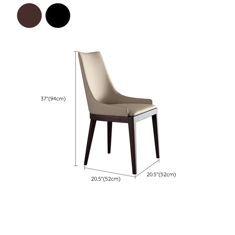 Moderne stijl kunstleer stoelen arm zijstoelen met houten poten voor thuisgebruik Clearhalo