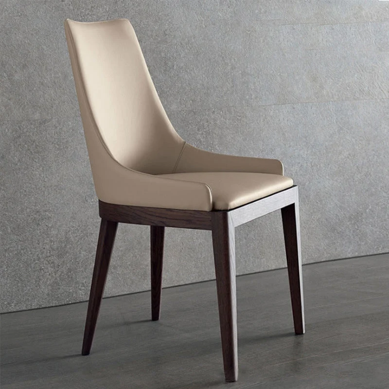 Moderne stijl kunstleer stoelen arm zijstoelen met houten poten voor thuisgebruik Clearhalo