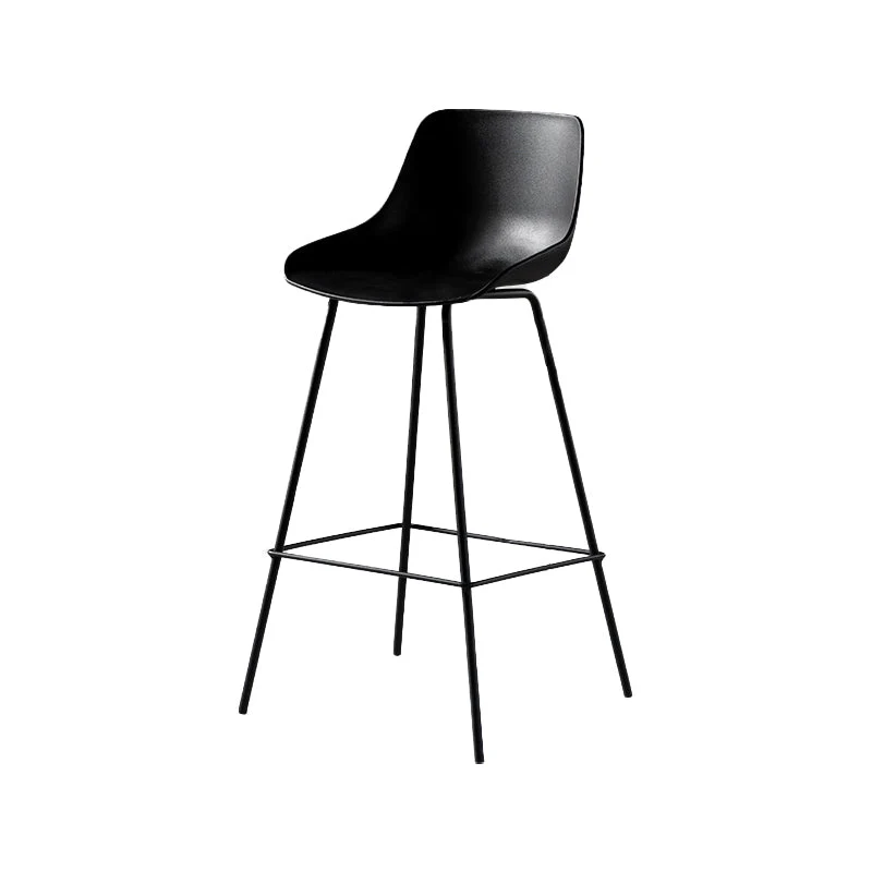 Moderne stijl kunststof barkruk lage rug en voetsteun Milk Tea Shop barkruk 28 inch Clearhalo