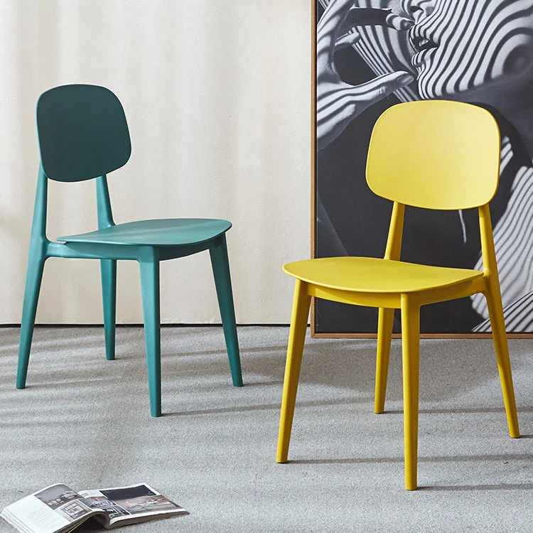 Moderne stijl kunststof eetkamerstoel met open rug voor thuis Clearhalo