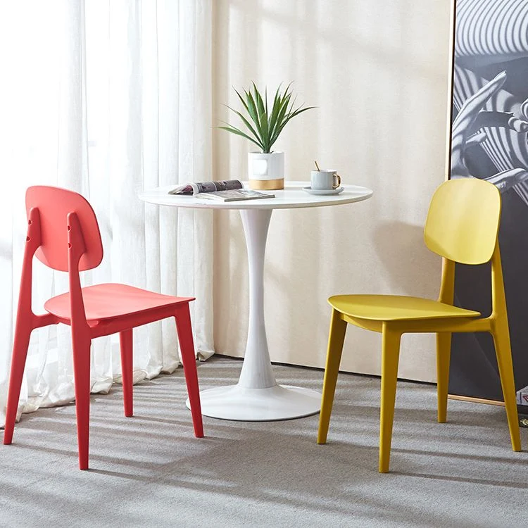 Moderne stijl kunststof eetkamerstoel met open rug voor thuis Clearhalo