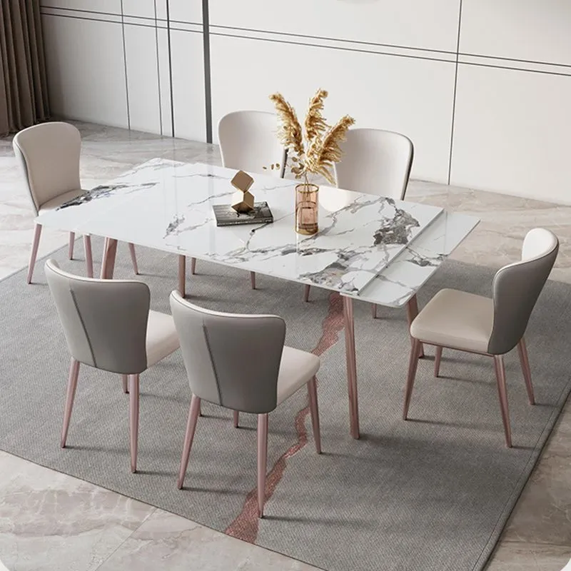 Moderne stijl PU lederen stoel Wingback eetkamerstoel voor binnen Clearhalo