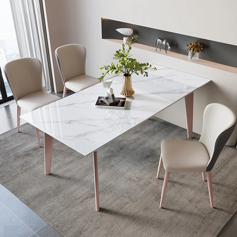 Moderne stijl PU lederen stoel Wingback eetkamerstoel voor binnen Clearhalo