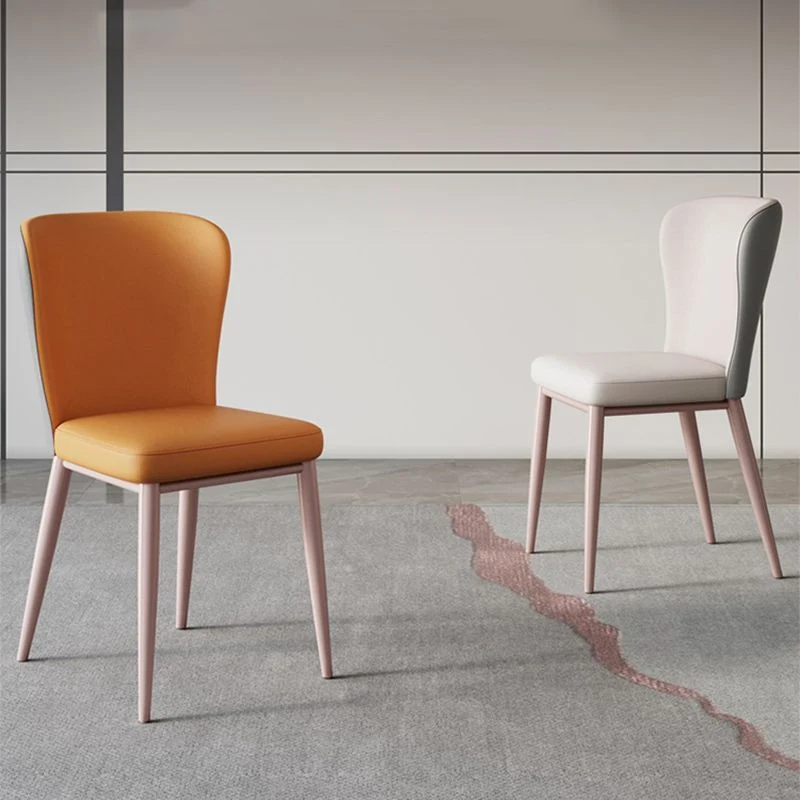 Moderne stijl PU lederen stoel Wingback eetkamerstoel voor binnen Clearhalo