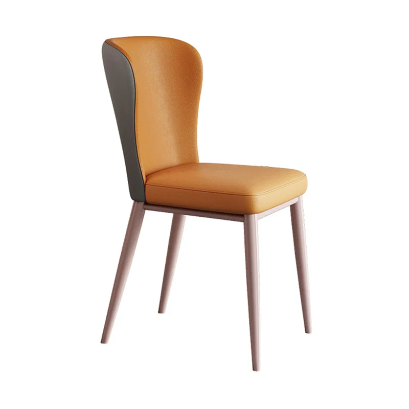 Moderne stijl PU lederen stoel Wingback eetkamerstoel voor binnen Clearhalo