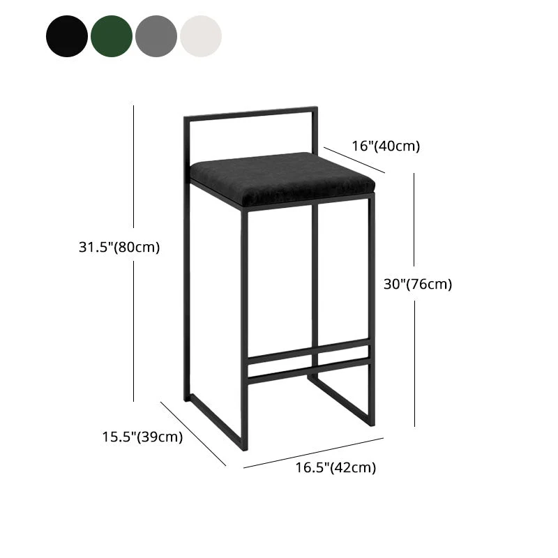 Moderne stijl metalen barkruk lage rug en voetsteun barkruk voor keuken (set van 2) Clearhalo
