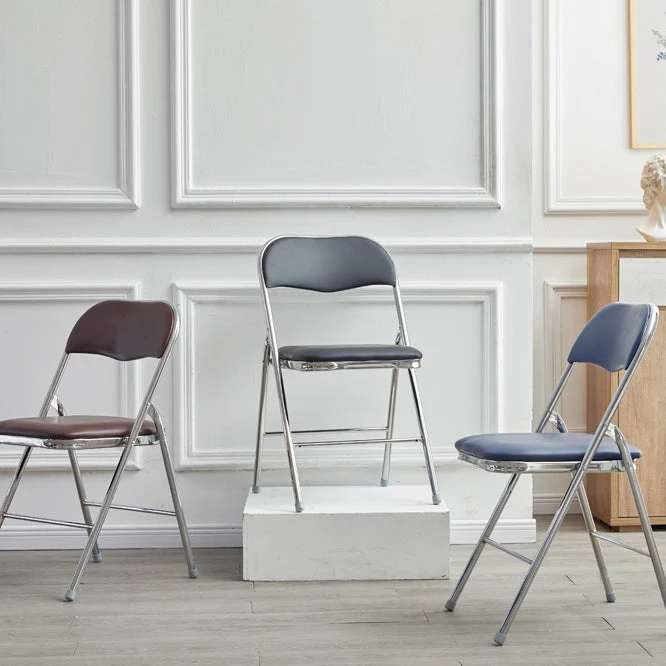 Moderne stijl metalen open rug opklapbare armloze eetkamerstoelen (set van 1/4/8) Clearhalo