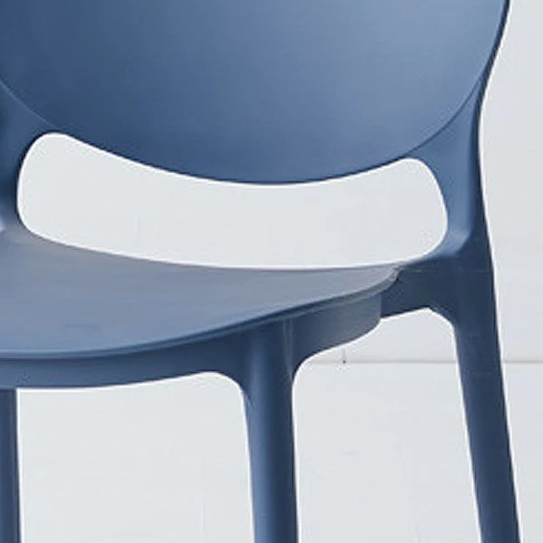 Moderne stijl stapelbare plastic stoel eetkamerstoel met open achterkant (set van 4) Clearhalo
