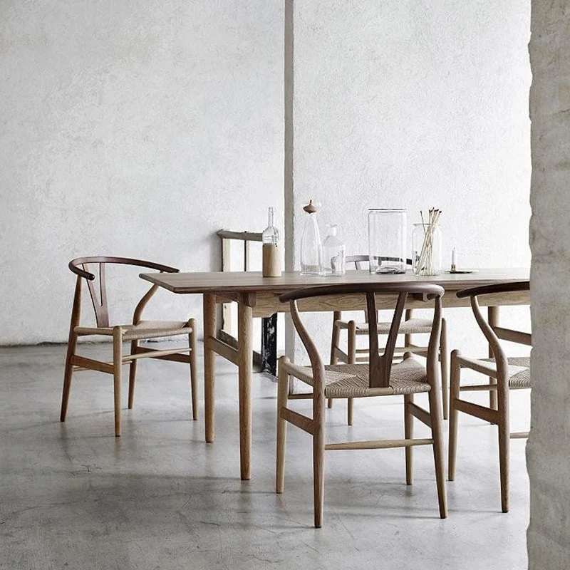 Moderne stijl Wishbone eetkamerstoelen Houten eetkamerstoelen Clearhalo