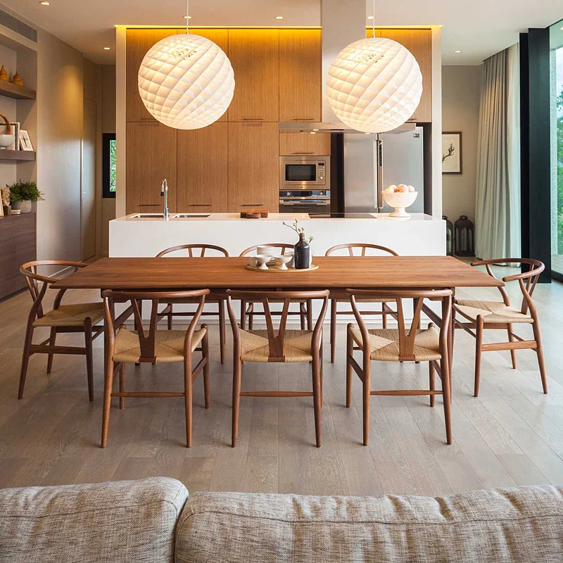 Moderne stijl Wishbone eetkamerstoelen Houten eetkamerstoelen Clearhalo