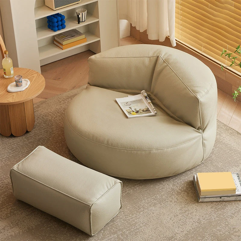 Moderne stoel met vaste rugleuning, effen kleur, kunstleer, armloze stoel Clearhalo