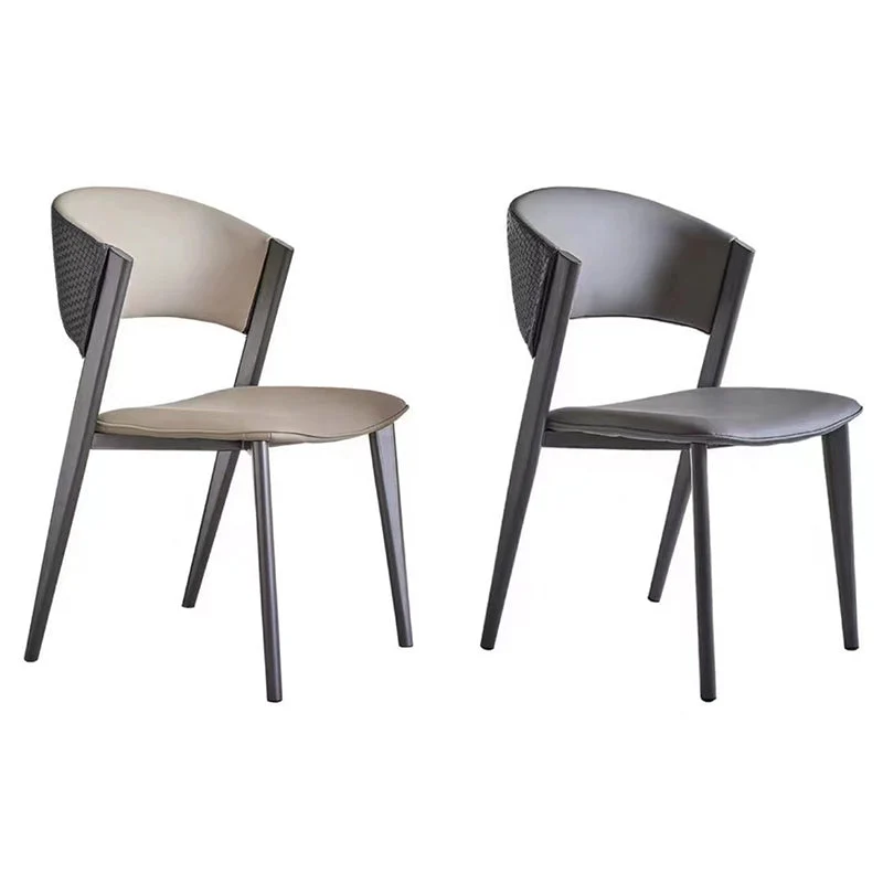 Moderne thuisstoel Eetkamerstoel met open rug en metalen poten Clearhalo
