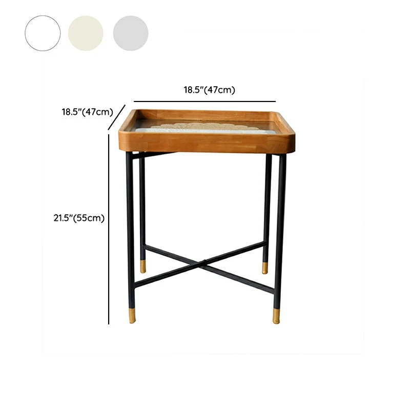 Moderne vierkante hoektafel met kruispoten bijzettafel voor woonkamer Clearhalo