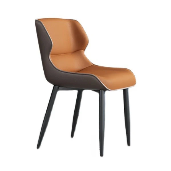 Moderne Wingback-bijzetstoel van imitatieleer zonder armleuningen Clearhalo