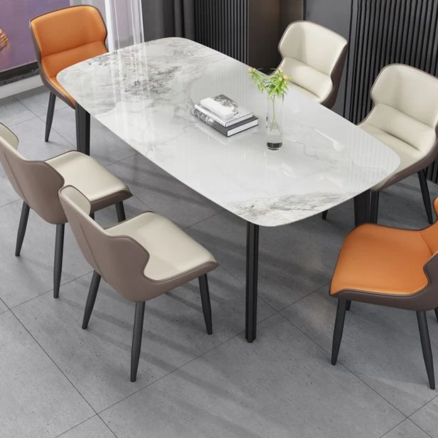 Moderne Wingback-bijzetstoel van imitatieleer zonder armleuningen Clearhalo