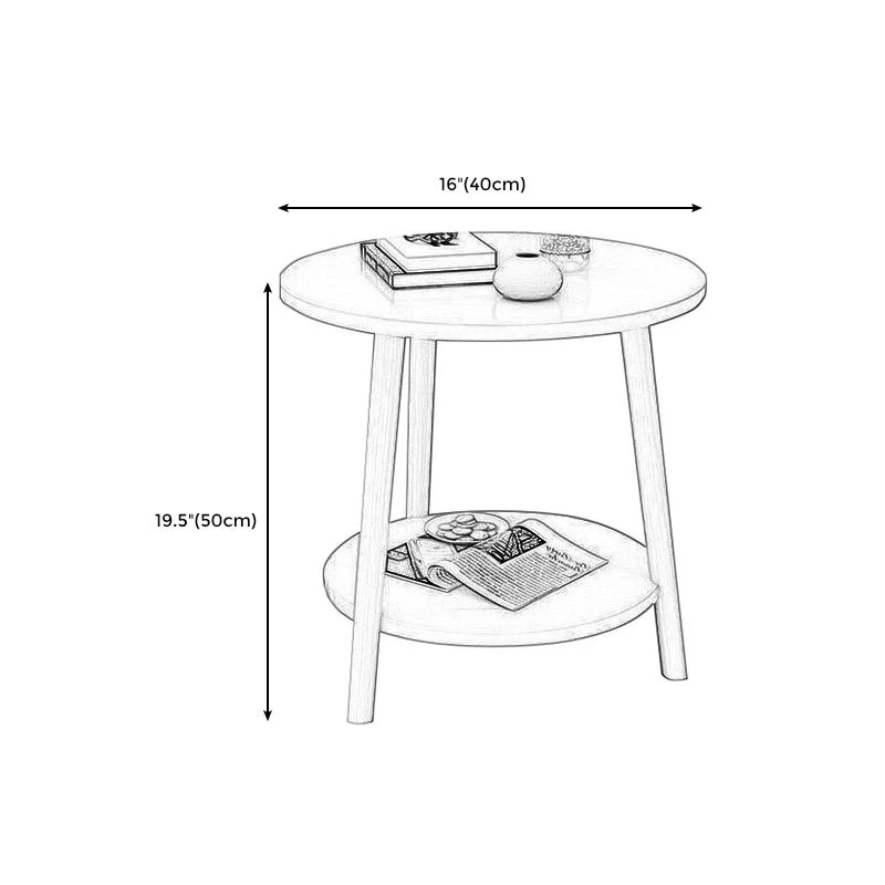 Moderne wit/geel/zwart/roze ronde bijzettafel houten driepoot bank bijzettafel Clearhalo