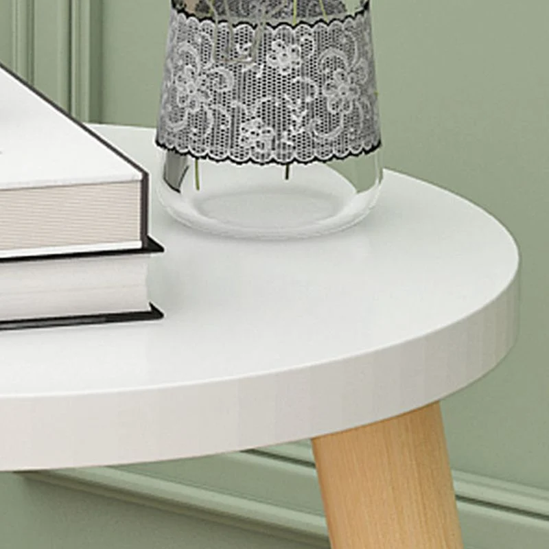 Moderne wit/geel/zwart/roze ronde bijzettafel houten driepoot bank bijzettafel Clearhalo