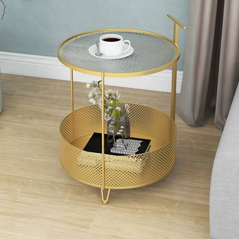 Modernistische ronde bijzettafel met 3 poten en bijzettafel met woonkameraccent Clearhalo