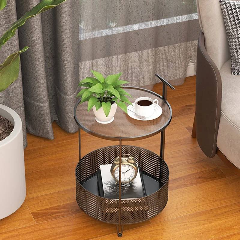 Modernistische ronde bijzettafel met 3 poten en bijzettafel met woonkameraccent Clearhalo