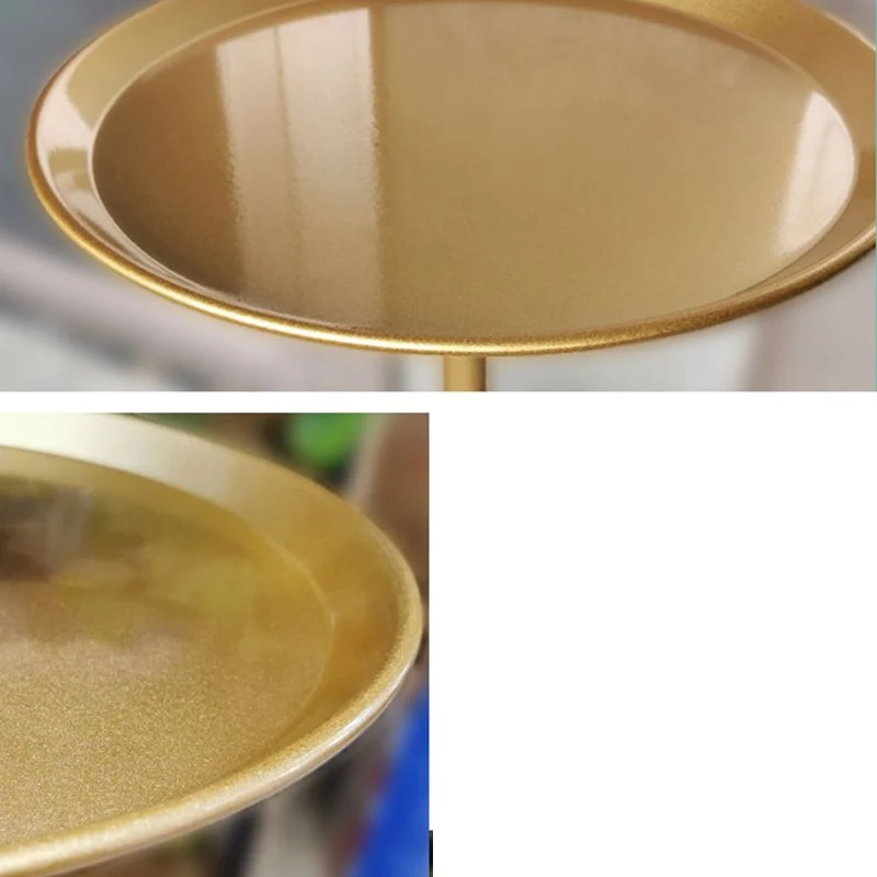 Modernistische voetstuk-bijzettafel Ronde bijzettafel met leistenen blad Clearhalo