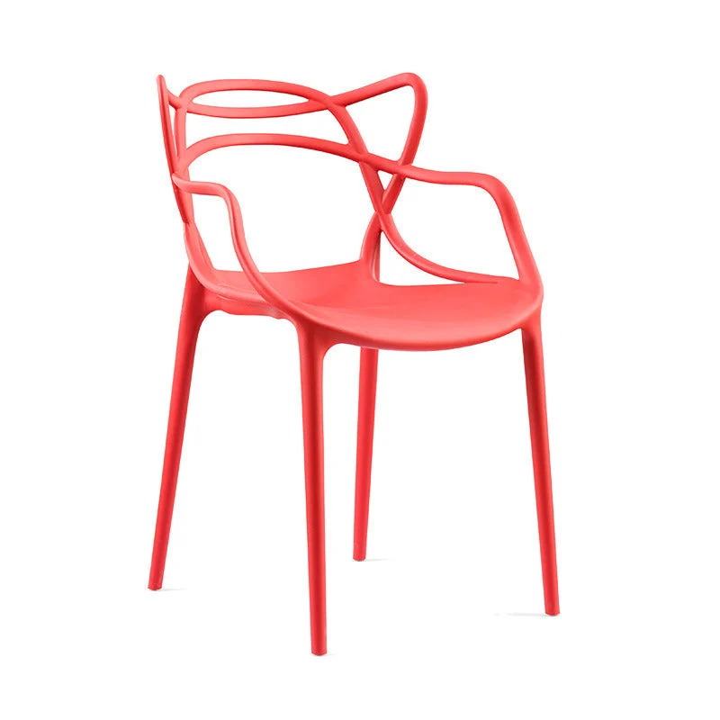 Nordic Arm-zijstoelen, stoelen met open rug en kunststof poten voor thuisgebruik Clearhalo