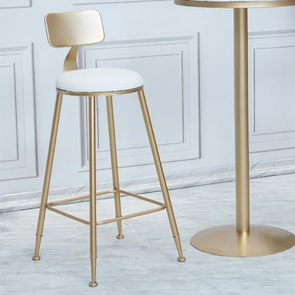 Nordic Barkruk Ronde Zitting Tegenbarkruk met metalen poten Clearhalo