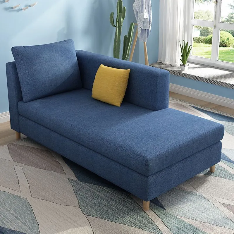 Nordic chaise longue met verzonken armen en kussens voor slaapkamer en woonkamer Clearhalo