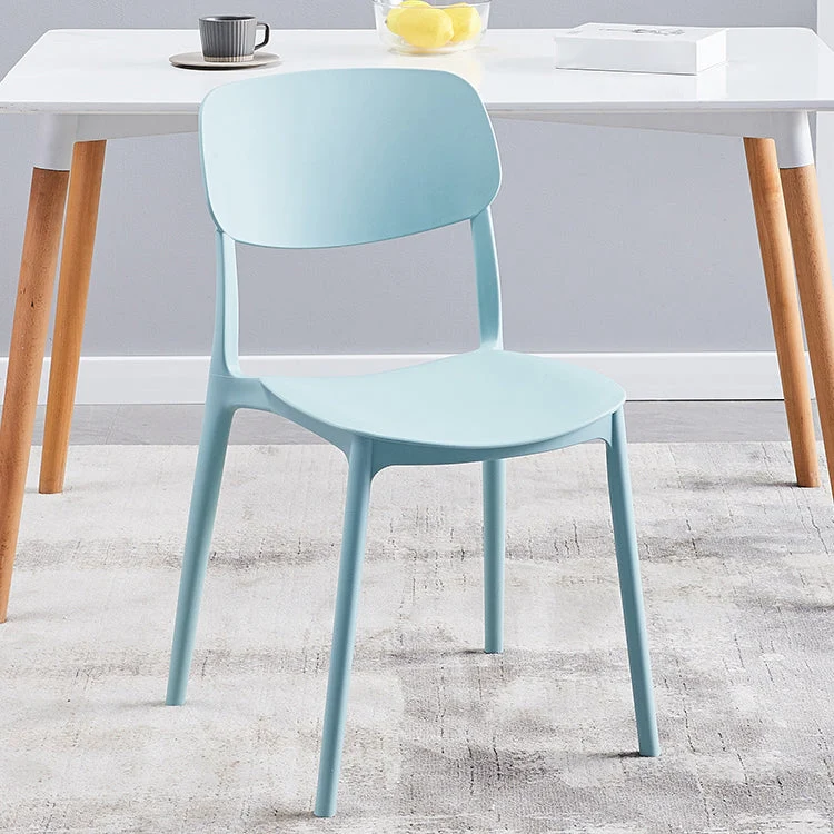 Nordic Glam Style Stoelen Keuken Armloze stoel met plastic poten Clearhalo