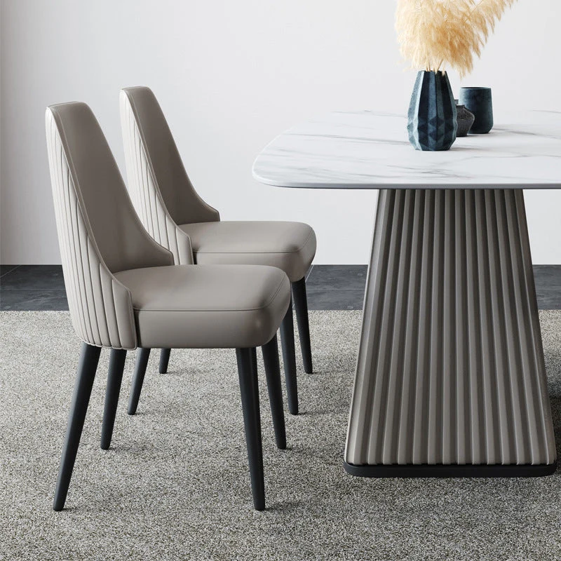 Nordic Metal Side Chair Parsons armloze stoel met zwarte poten Clearhalo
