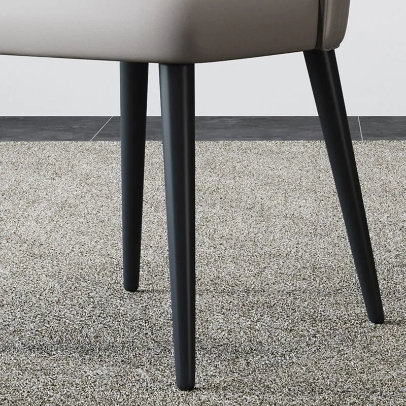 Nordic Metal Side Chair Parsons armloze stoel met zwarte poten Clearhalo