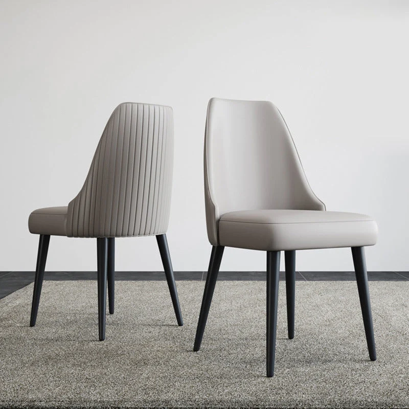Nordic Metal Side Chair Parsons armloze stoel met zwarte poten Clearhalo