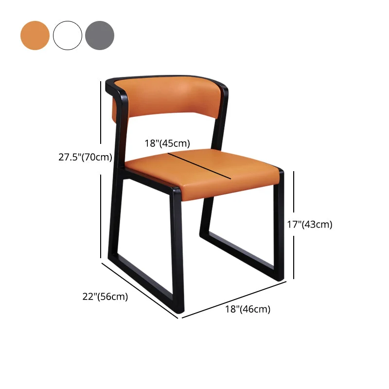 Open achterkant stoel industriële stijl PU lederen eetkamerstoelen voor thuis Clearhalo